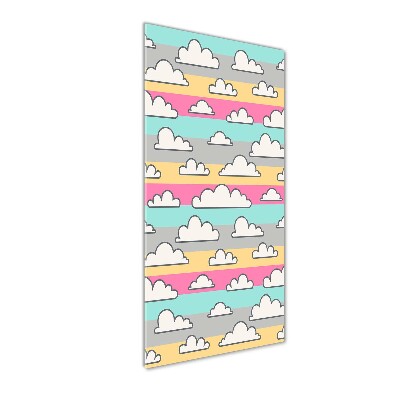 Modernes Acrylbild vertikal Bunter Wolkenhintergrund
