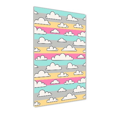Modernes Acrylbild vertikal Bunter Wolkenhintergrund