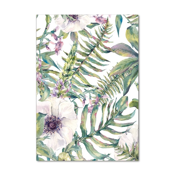 Acrylbild vertikal Tropische Blätter