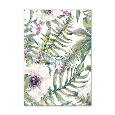 Acrylbild vertikal Tropische Blätter