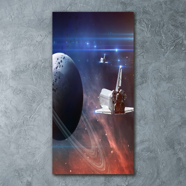 Modernes Acrylbild vertikal Raumschiff