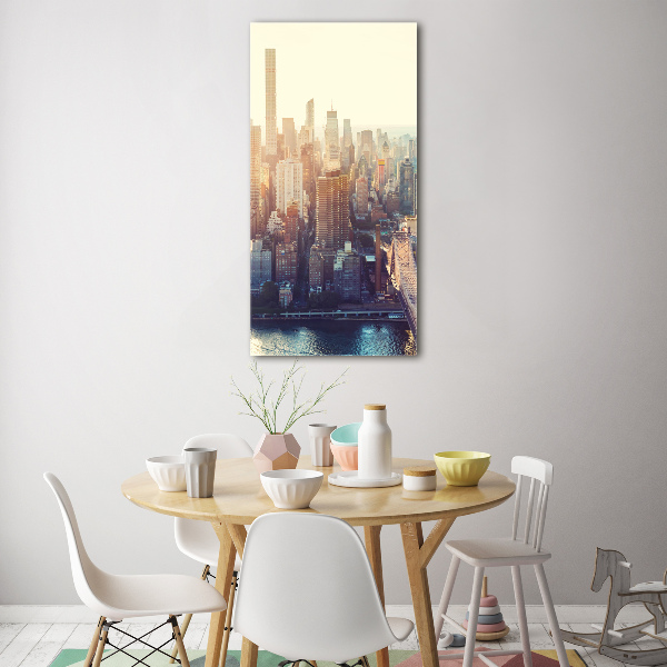 Acrylbild vertikal New York aus der Vogelperspektive