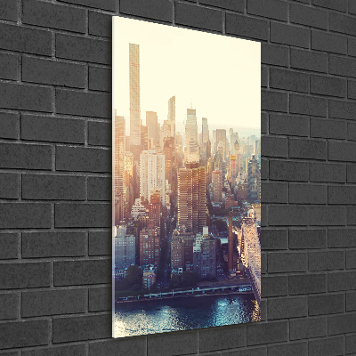 Acrylbild vertikal New York aus der Vogelperspektive