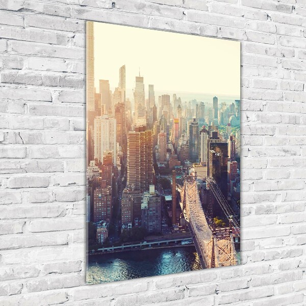 Acrylbild vertikal New York aus der Vogelperspektive