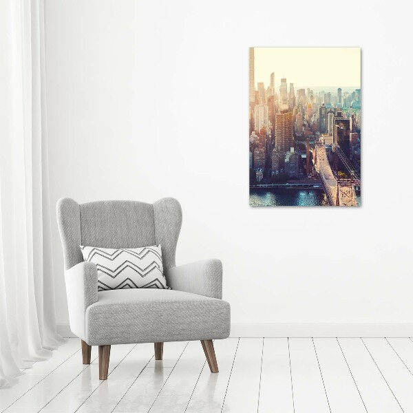 Acrylbild vertikal New York aus der Vogelperspektive