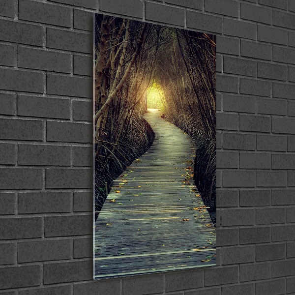 Bild auf Acrylglas vertikal Pfad im Wald