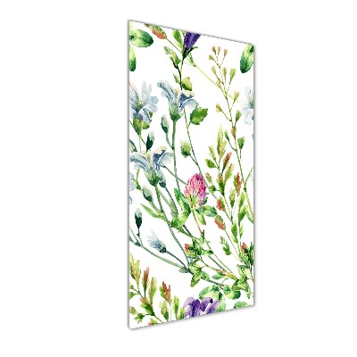 Modernes Acrylbild vertikal Wildblumen