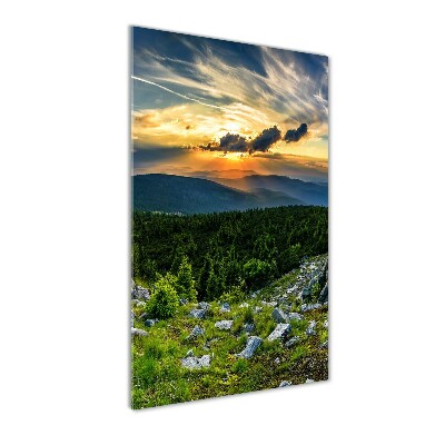 Acrylbild vertikal Panorama der Berge