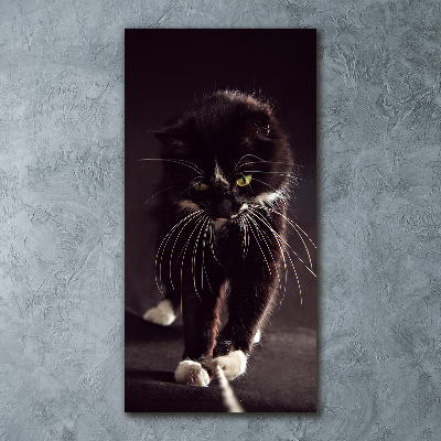 Acrylbild vertikal Schwarze Katze