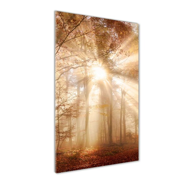 Modernes Acrylbild vertikal Wald im Herbst