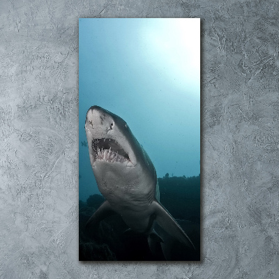 Modernes Acrylbild vertikal Großer Hai