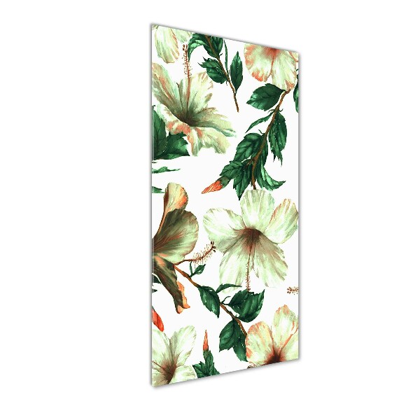 Modernes Acrylbild vertikal Hibiskus