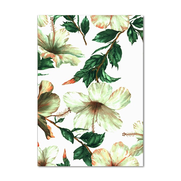 Modernes Acrylbild vertikal Hibiskus