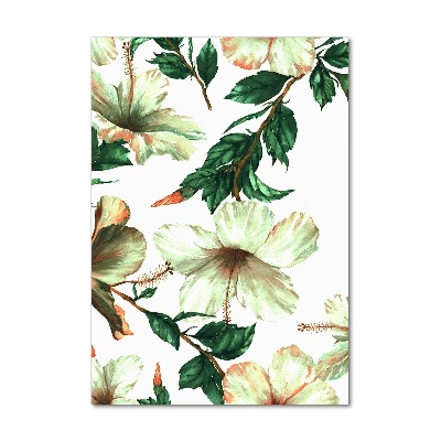 Modernes Acrylbild vertikal Hibiskus