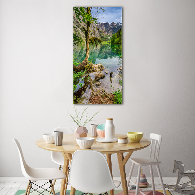 Bild auf Acrylglas vertikal See in den Bergen