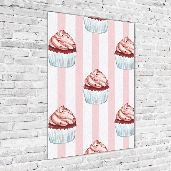 Modernes Acrylbild vertikal Cupcakes