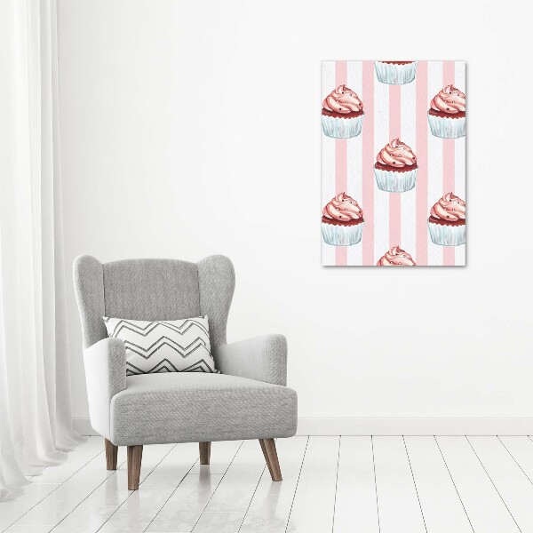 Modernes Acrylbild vertikal Cupcakes