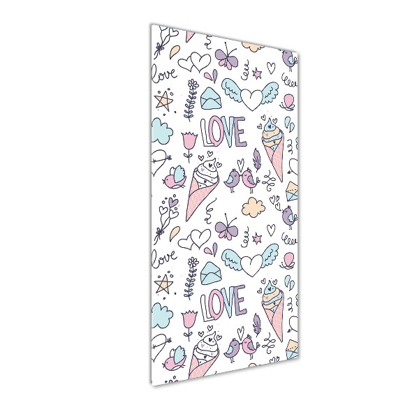 Acrylbild vertikal Romantisches Muster