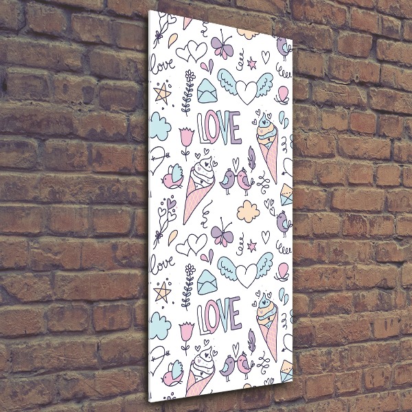 Acrylbild vertikal Romantisches Muster