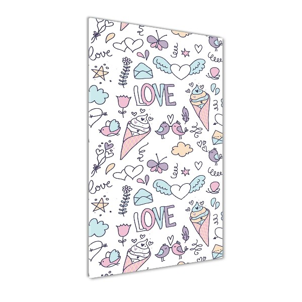 Acrylbild vertikal Romantisches Muster