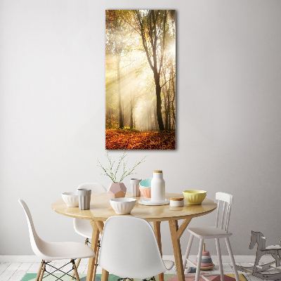 Acrylbild vertikal Wald im Herbst