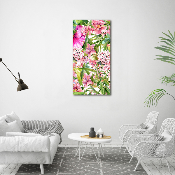 Bild auf Acrylglas vertikal Tropische Blumen