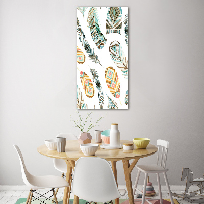 Bild auf Acrylglas vertikal Ethnische Federn