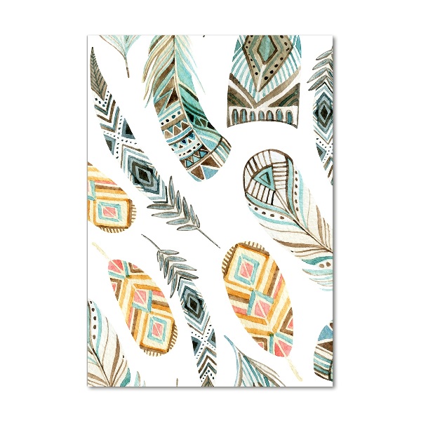 Bild auf Acrylglas vertikal Ethnische Federn