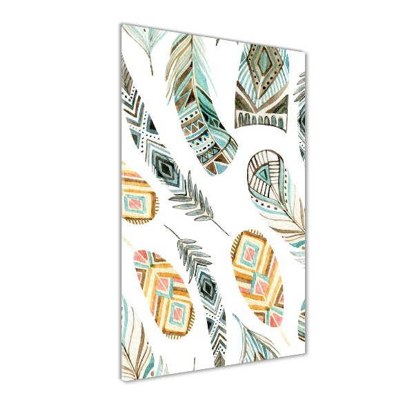Bild auf Acrylglas vertikal Ethnische Federn