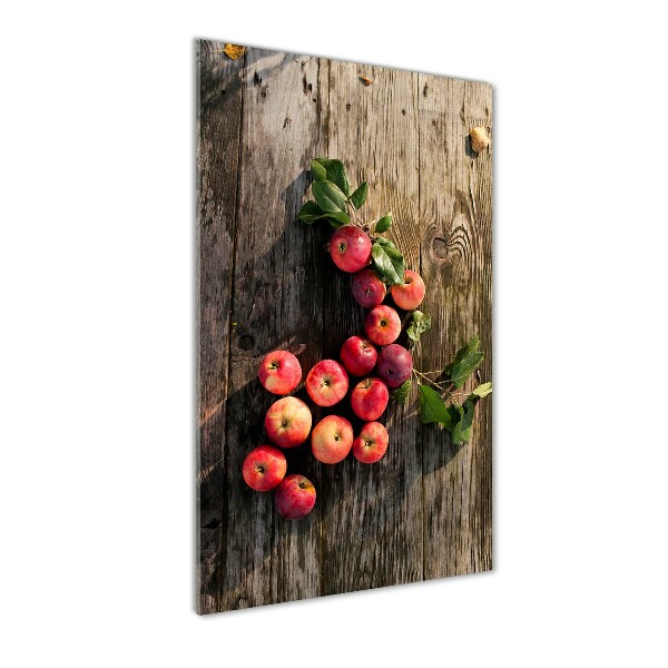 Modernes Acrylbild vertikal Äpfel auf dem Tisch