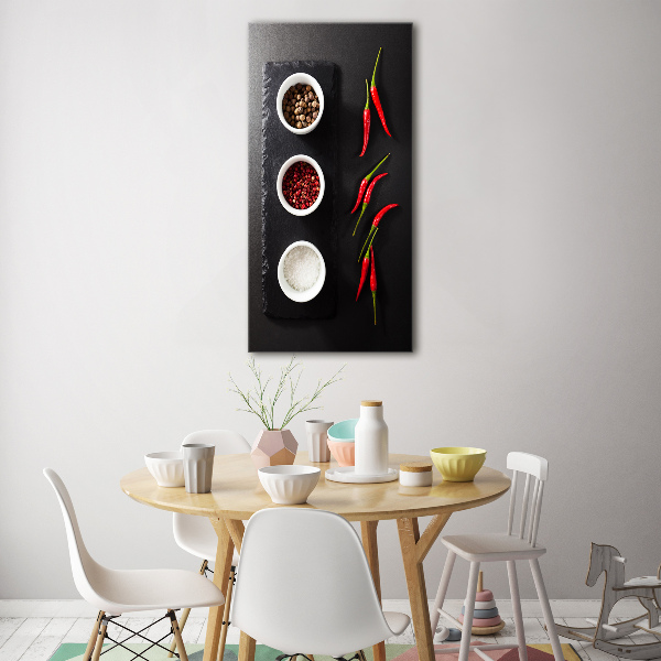 Acrylbild vertikal Gewürze und Paprika