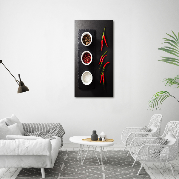 Acrylbild vertikal Gewürze und Paprika