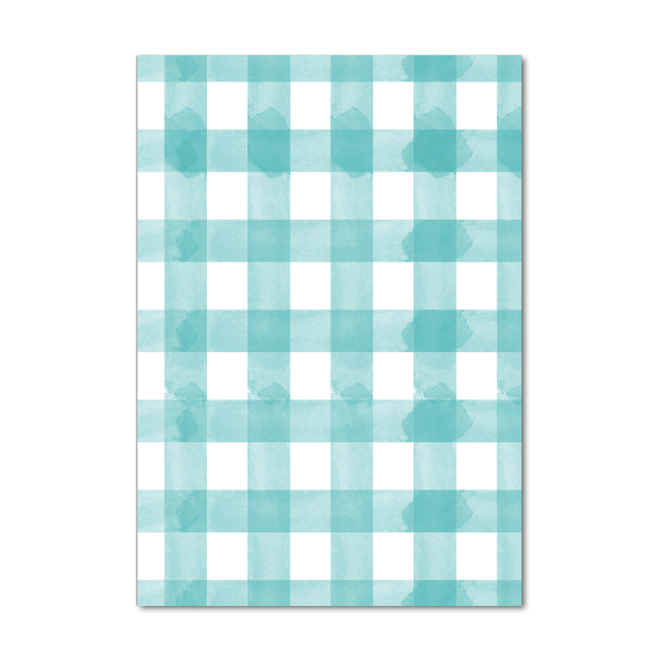 Acrylbild vertikal Blau kariert