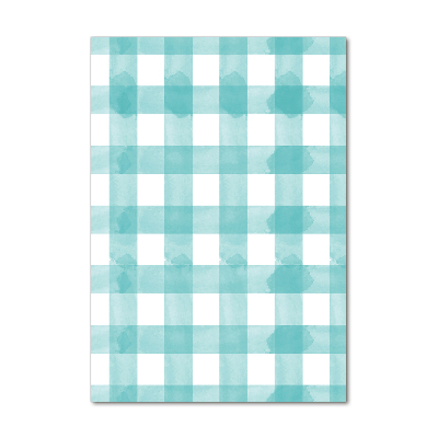 Acrylbild vertikal Blau kariert