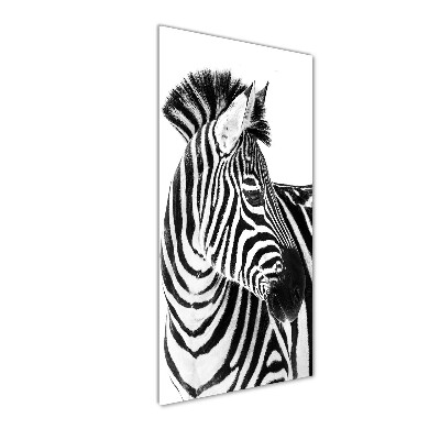 Acrylbild vertikal Zebra im Schnee