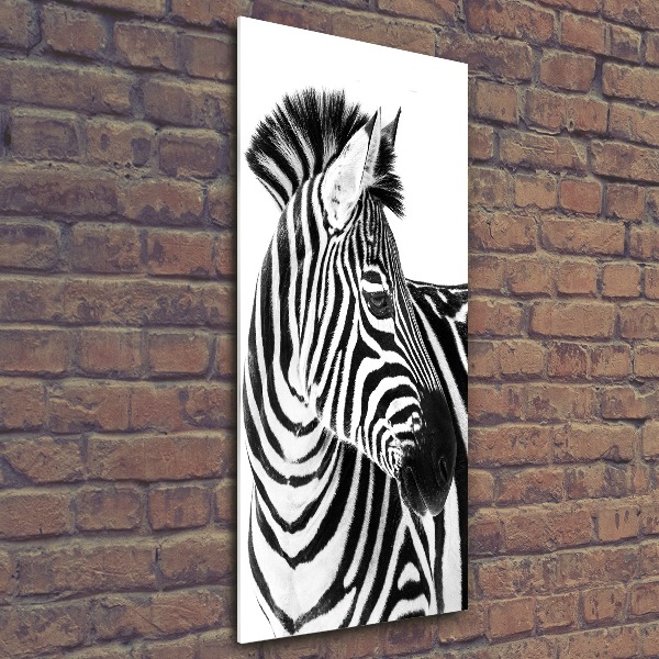 Acrylbild vertikal Zebra im Schnee