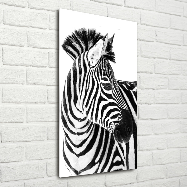 Acrylbild vertikal Zebra im Schnee