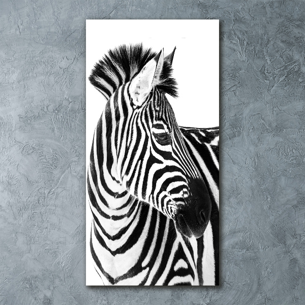 Acrylbild vertikal Zebra im Schnee
