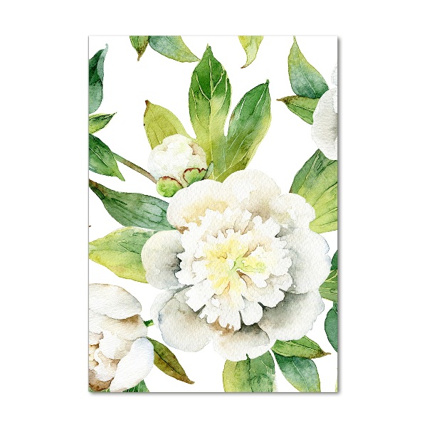 Acrylbild vertikal Pfingstrosen