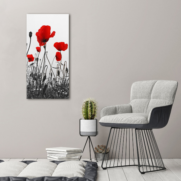 Modernes Acrylbild vertikal Wildmohn