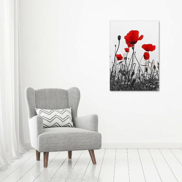 Modernes Acrylbild vertikal Wildmohn