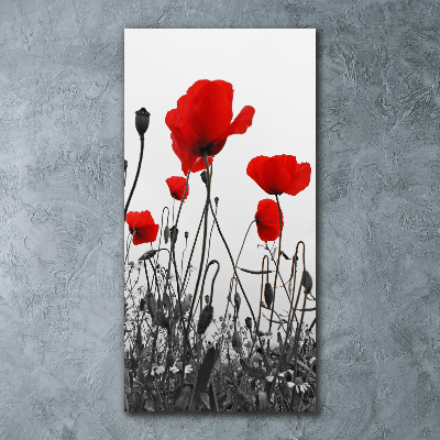 Modernes Acrylbild vertikal Wildmohn