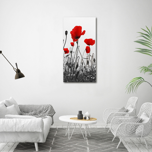 Modernes Acrylbild vertikal Wildmohn