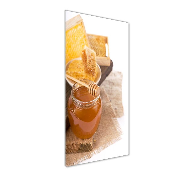 Modernes Acrylbild vertikal Honigwaben