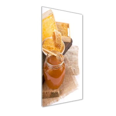 Modernes Acrylbild vertikal Honigwaben