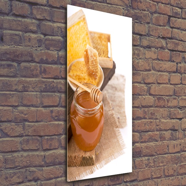 Modernes Acrylbild vertikal Honigwaben
