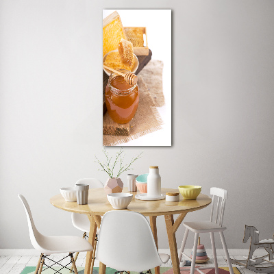 Modernes Acrylbild vertikal Honigwaben