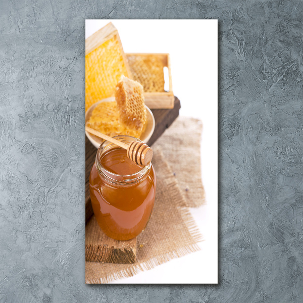 Modernes Acrylbild vertikal Honigwaben