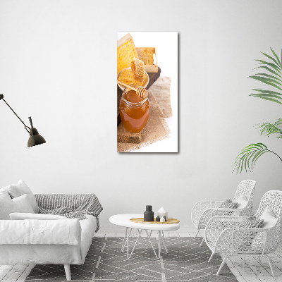 Modernes Acrylbild vertikal Honigwaben