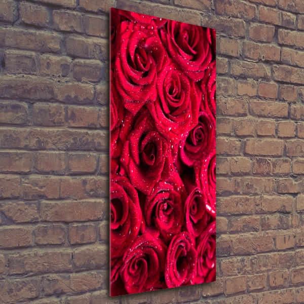 Acrylbild vertikal Rote Rosen